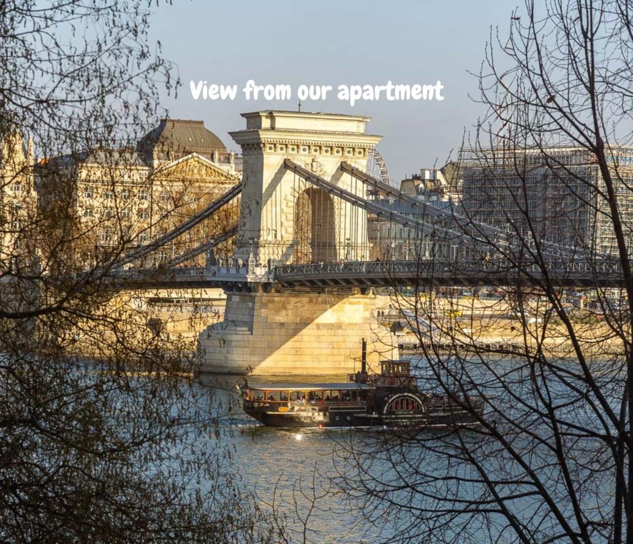 Danube Waterfront View At Chain Bridge